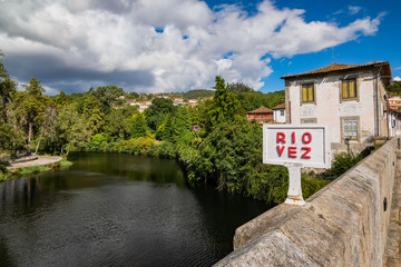 Arcos de Valdevez, Portugal: Old Stone Building over the beautiful Vez River (