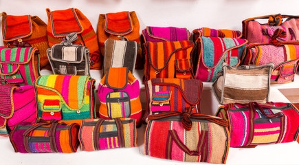 Handmade alpaca bags, backpacks and handbags in Cusco, Peru