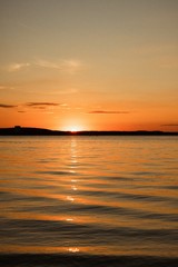 Beautiful orange sunset over the sea