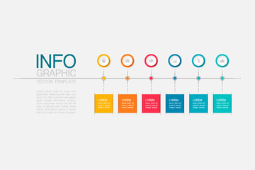 Vector infographic template, 6 steps or options. Data presentation, business concept design for web, brochure, diagram.