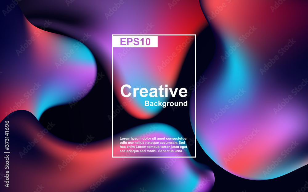Poster modern gradient background with abstract shapes. vector 3d flow, liquid, and fluid composition. moti