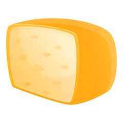 Cheese food icon. Cartoon of cheese food vector icon for web design isolated on white background