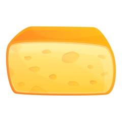 Slice cheese icon. Cartoon of slice cheese vector icon for web design isolated on white background