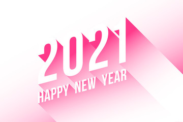 Vector Happy New Year 2021 design with text on white background.