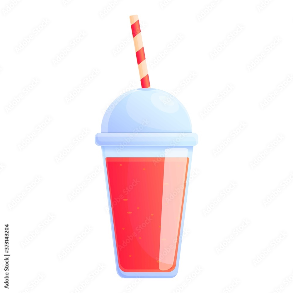 Poster red smoothie juice icon. cartoon of red smoothie juice vector icon for web design isolated on white 