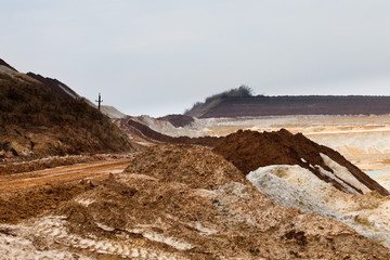 Extraction of alluvial and processing of sand in a sand pit