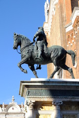 Obraz premium Bartolomeo Colleoni, pomnik jeździecki w Wenecji, pomnik z brązu Verrocchio