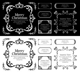 クリスマスのフレームセット、リースのデザイン、オーナメントや装飾デザイン。