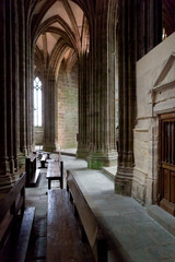 Medieval abbey cathedral fortress inside with chapel