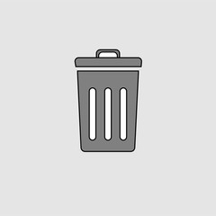 Trash Can Icon Vector Logo Design Template