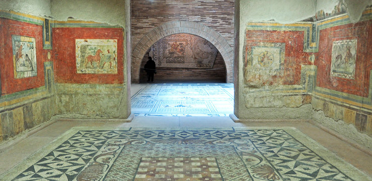 Domus romana en el Museo Nacional de Arte Romano de M&eacute;rida. Extremadura Espa&ntilde;a
