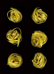 Italian pasta. Isolated on black. 