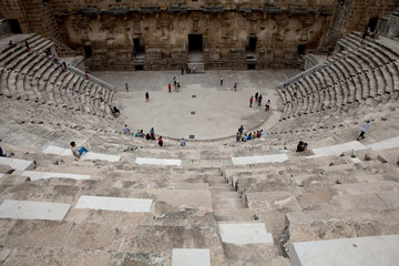 Fototapeta premium Ancient Roman theater, where performances and gladiatorial battles were held