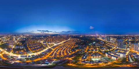 360 Aerial Panorama Level 52_Kuala Lumpur_Malaysia_Bangsar (Late Evening)