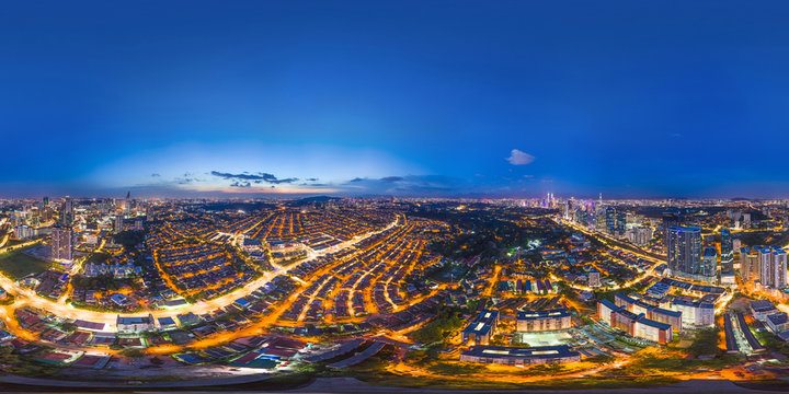 360 Aerial Panorama Level 52_Kuala Lumpur_Malaysia_Bangsar (Late Evening)