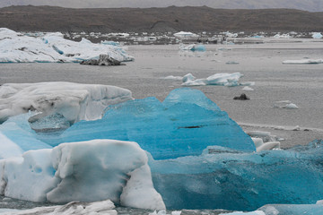 Jokulsarlon, die Gletscher Lagune Islands mt riesiegen Eisbergen und Gletschern