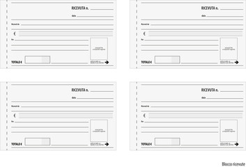 Printable pattern in letterpress of a receipt following payment of a quota in cash of 100x170 mm