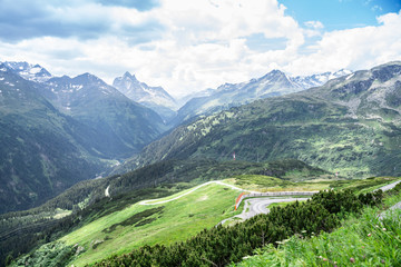 Fototapeta na wymiar Alps Mountains. Alpine Austria Mountain