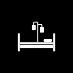 Hospital bed icon isolated on dark background