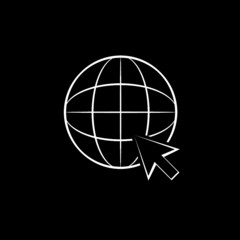 Go to web icon isolated on dark background