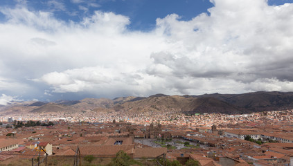 View of the historical center of Cusco, Peru