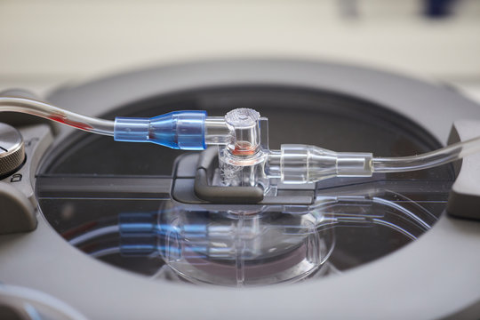 Close-up Of Medical Equipment For Blood Purification For Patients At Hospital