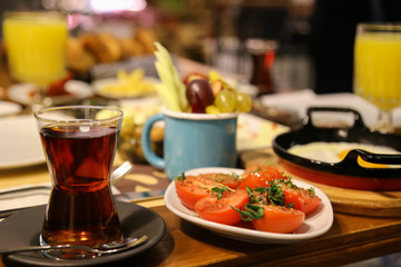 tomatoes on breakfast table