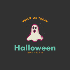 happy hallowen logo template design Vector illustration