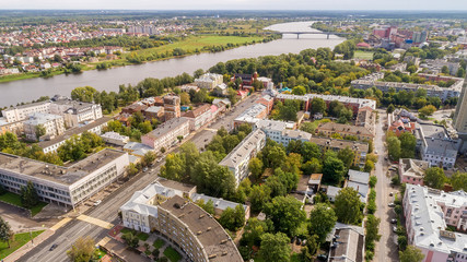 City central District of Tver in Tver Oblast, Russia at confluence of Volga and Tvertsa Rivers....