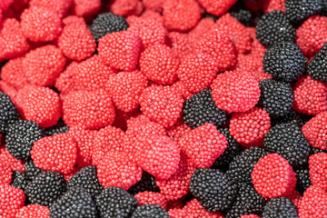 Red and black marmalade. Texture background.