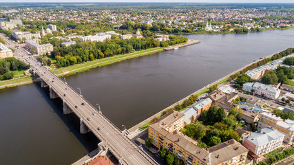 City central District of Tver in Tver Oblast, Russia at confluence of Volga and Tvertsa Rivers....