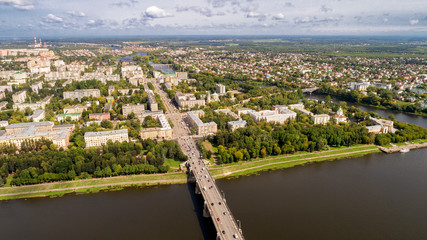 City central District of Tver in Tver Oblast, Russia at confluence of Volga and Tvertsa Rivers....