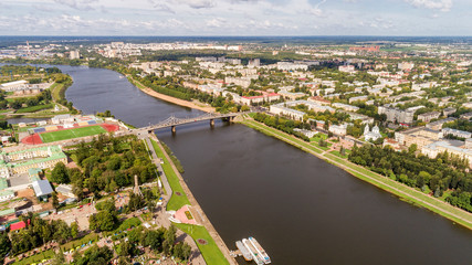 City central District of Tver in Tver Oblast, Russia at confluence of Volga and Tvertsa Rivers....