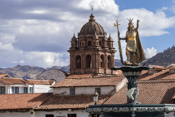 View of the historical central square of Cusco, Peru