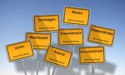 Ortsschilder Rhein-Kreis Neuss