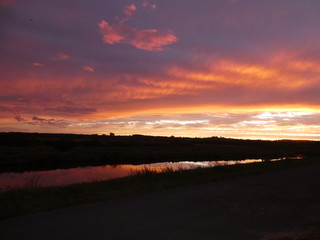 Coucher de soleil sur les marais