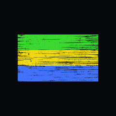 Gabon Grunge Distress Country Flag Vector