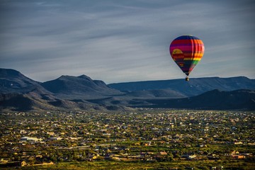 Hot air balloon over Phoenix, Arizona