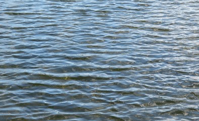 Natural blue water surface with soft waves as a background