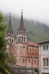 Fototapeta na wymiar Contraste de colores en el santuario de Covadonga