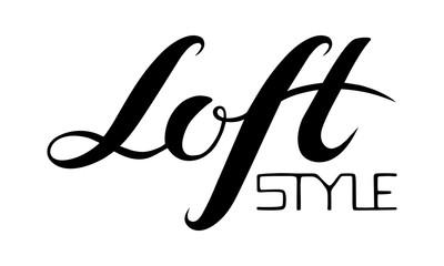 Designer black monochrome lettering  loft style. Isolated object on white background. Blank, template for the logo © Nastasia Raduga