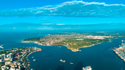 aerial view of the haven of peace, city of Dar es Salaam