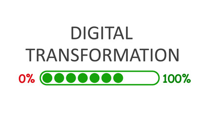 Digital transformation icon with download bar - stock vector