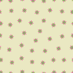 Seamless simple flowers Pattern. Abstract texture designs can be used for backgrounds, motifs, textile, wallpapers, fabrics, gift wrapping, templates. Vector