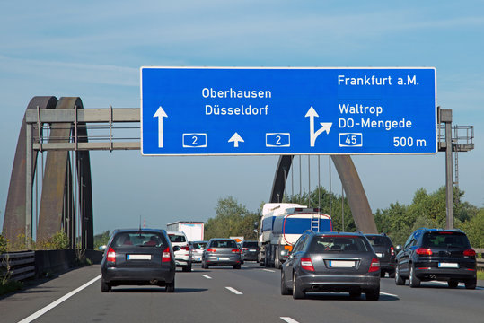 Autobahn 2, Abzweigung Richtung Frankfurt, Waltrop,  Do-Mengede