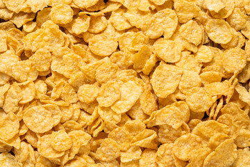 Breakfast cornflakes in a plate