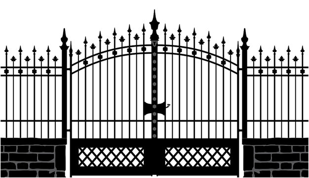 Vector Illustration Of A Wrought Iron Gate