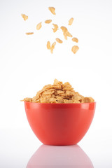 Breakfast cornflakes in a plate
