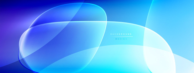 Vector abstract background - liquid bubble shapes on fluid gradient with shadows and light effects. Shiny design template for text