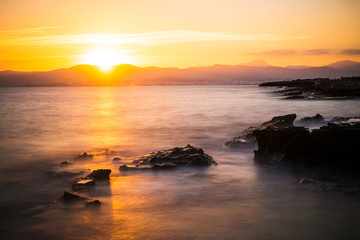 Fototapeta na wymiar amazing sunset of Palma de Mallorca, Mallorca, Spain